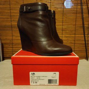 Coach Melody Bootie (Q3017) Chestnut, Wedge Heel